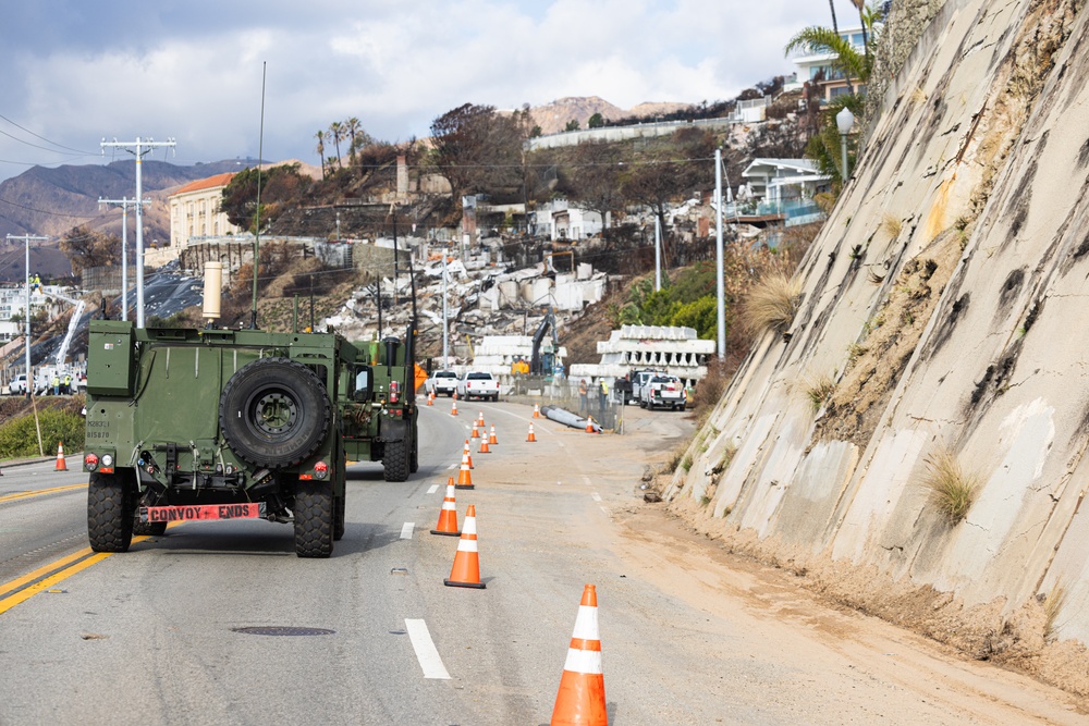 U.S. Marines arrive at Los Angeles wildfires for recovery efforts