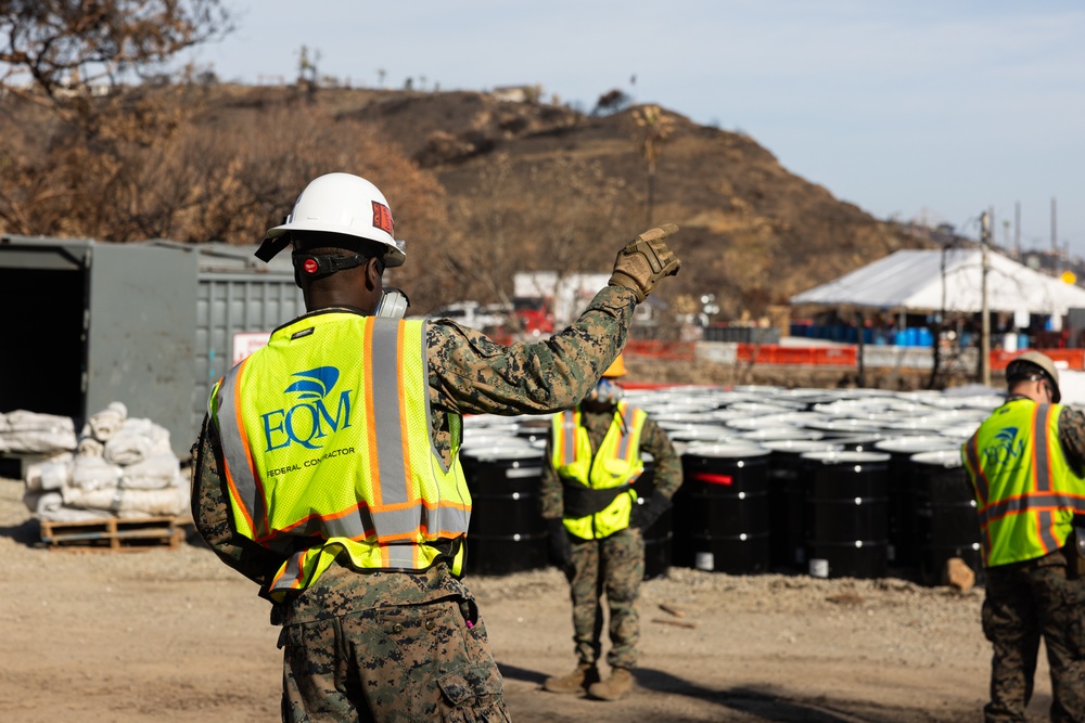 U.S. Marines arrive at Los Angeles wildfires for recovery efforts