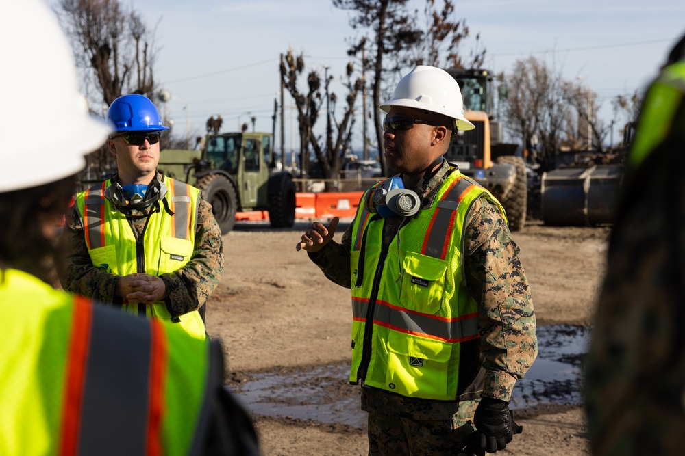 U.S. Marines arrive at Los Angeles wildfires for recovery efforts