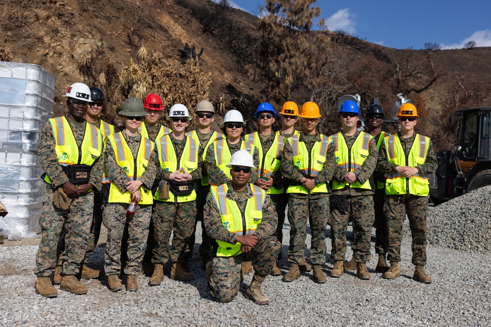 U.S. Marines arrive at Los Angeles wildfires for recovery efforts