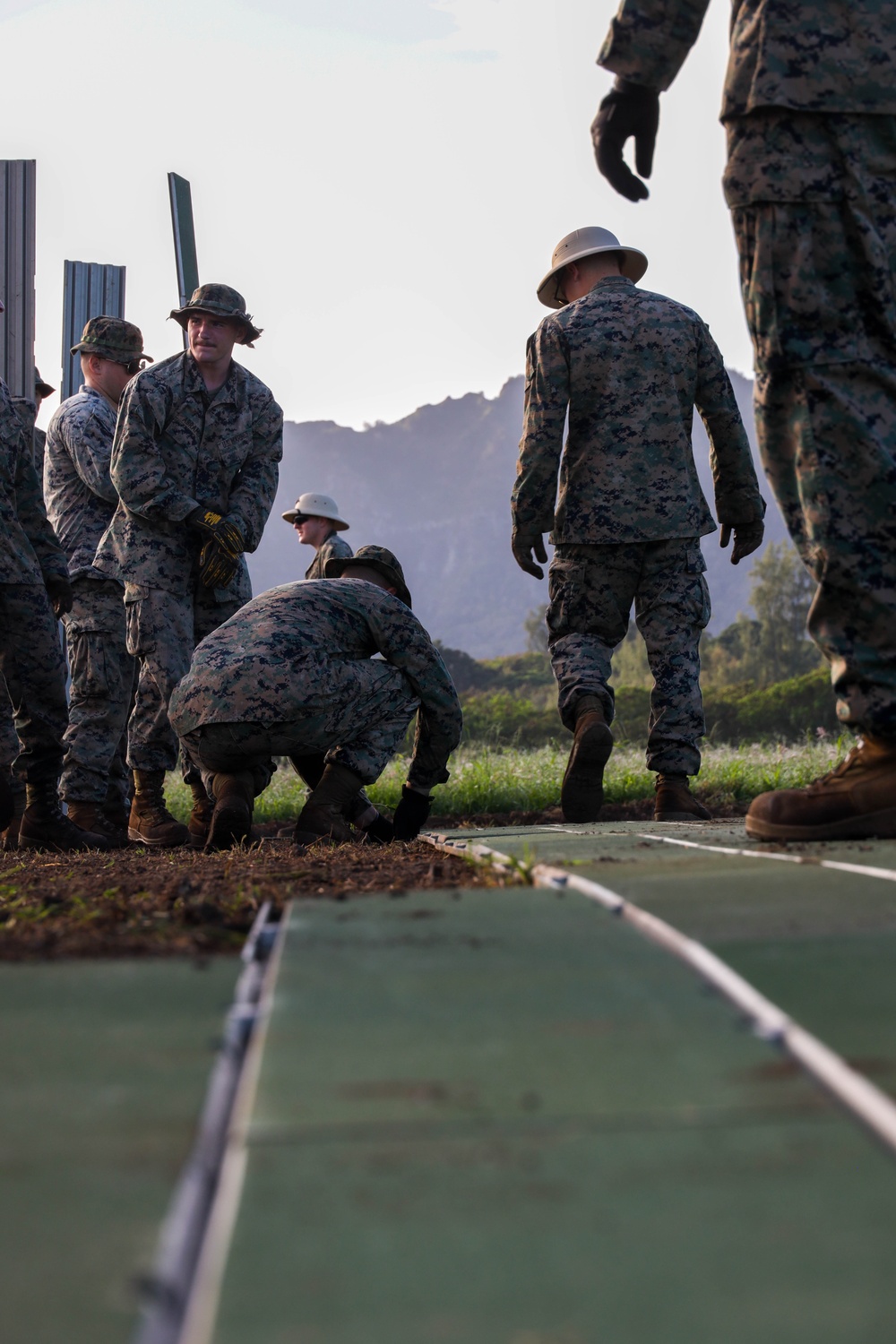 U.S. Marines and U.S. Air Force National Guard setup a FARP during a joint field exercise