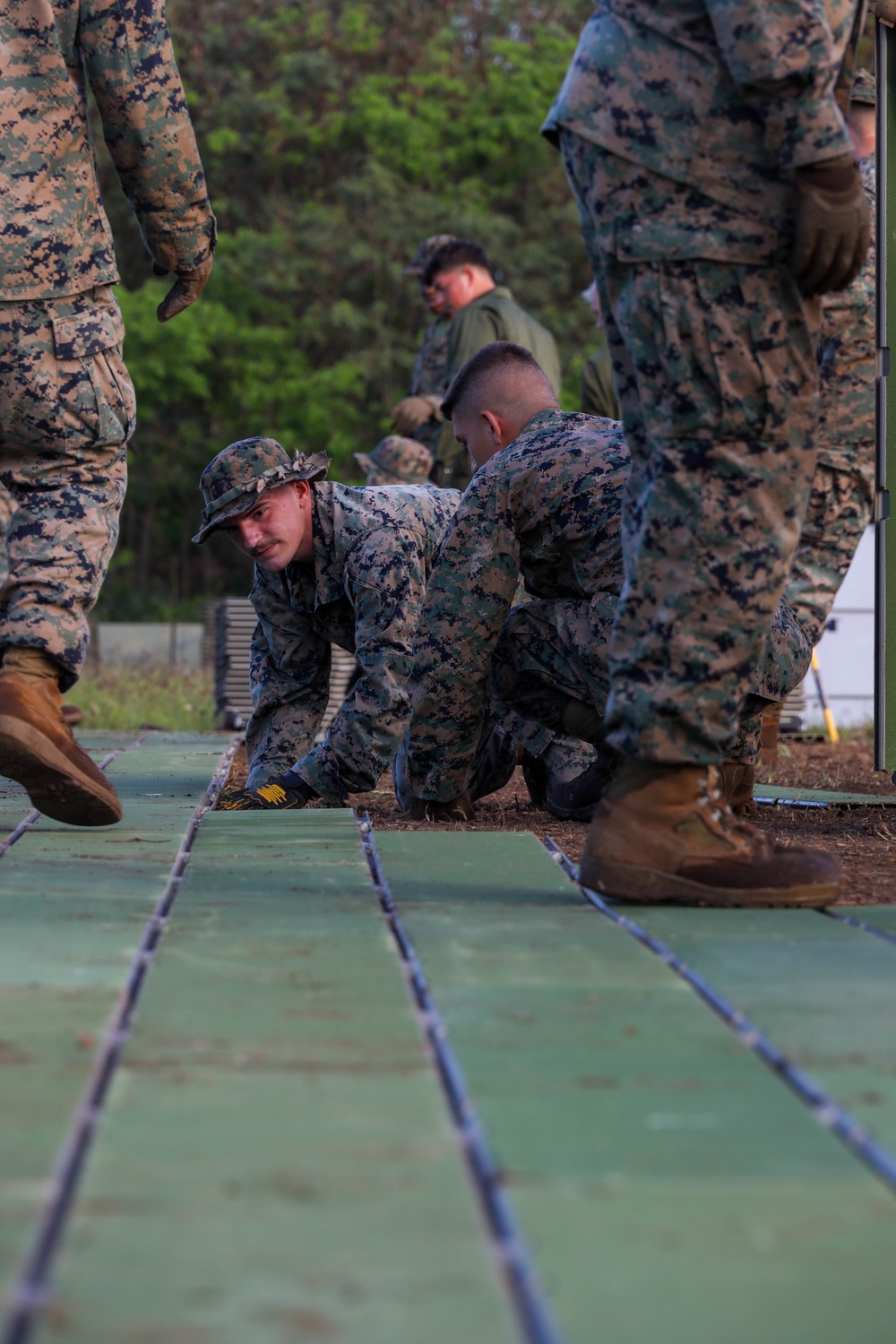 U.S. Marines and U.S. Air Force National Guard setup a FARP during a joint field exercise