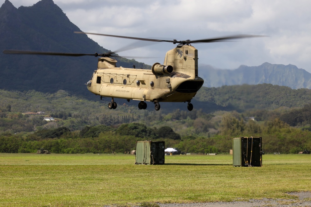 U.S. Marines and U.S. Air Force National Guard setup a FARP during a joint field exercise