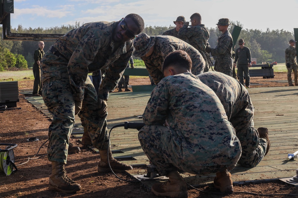 U.S. Marines and U.S. Air Force National Guard setup a FARP during a joint field exercise