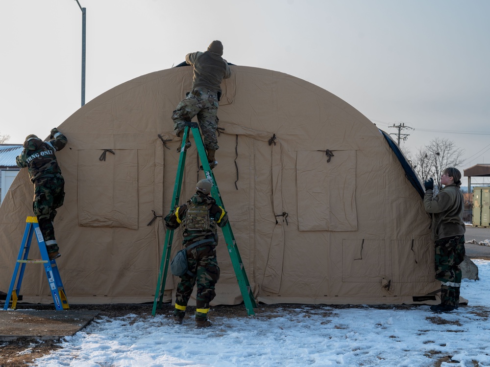 51st FW Airmen assemble Shelter Systems, exercise real world beddown capabilities