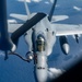 U.S. Air Force KC-135 refuels two U.S. Marine F/A-18s