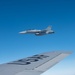 U.S. Air Force KC-135 refuels two U.S. Marine F/A-18s