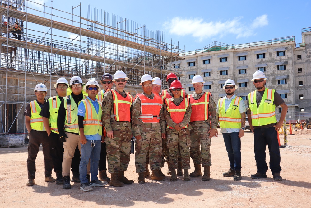 Air Force Civil Engineering Officers Pose During a Tour of Construction on Marine Corps Base Camp Blaz