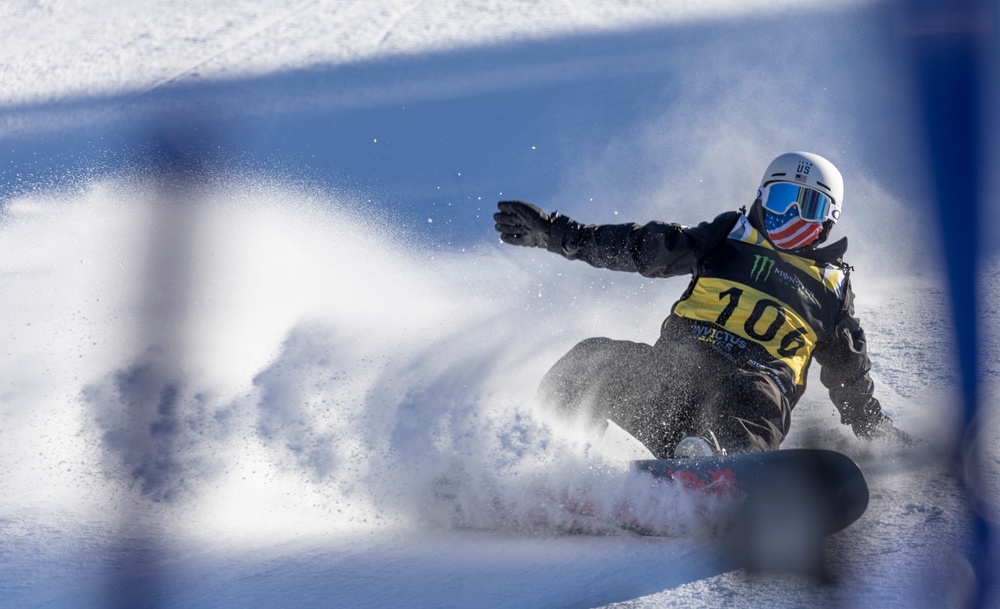 Team U.S. competes in advanced alpine skiing, snowboarding slalom run