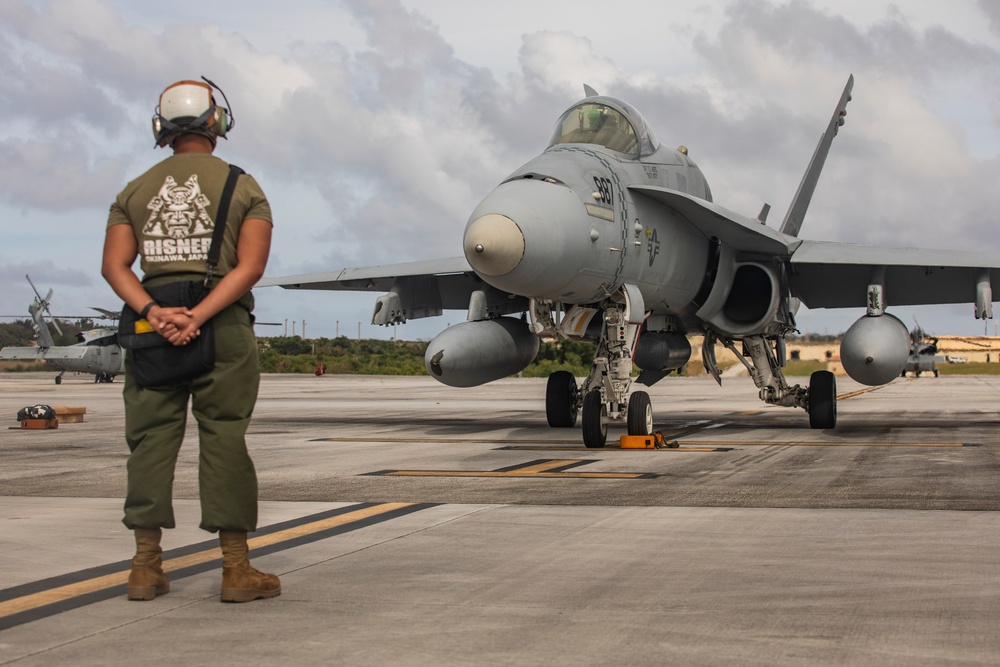 Marine Hornets take off during Cope North 25