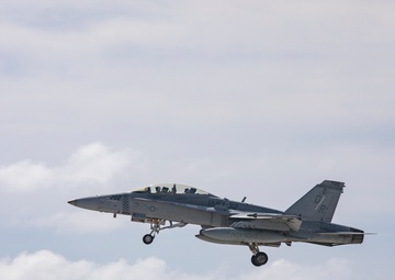 U.S. Marine Corps F/A-18s take off for Cope North 25