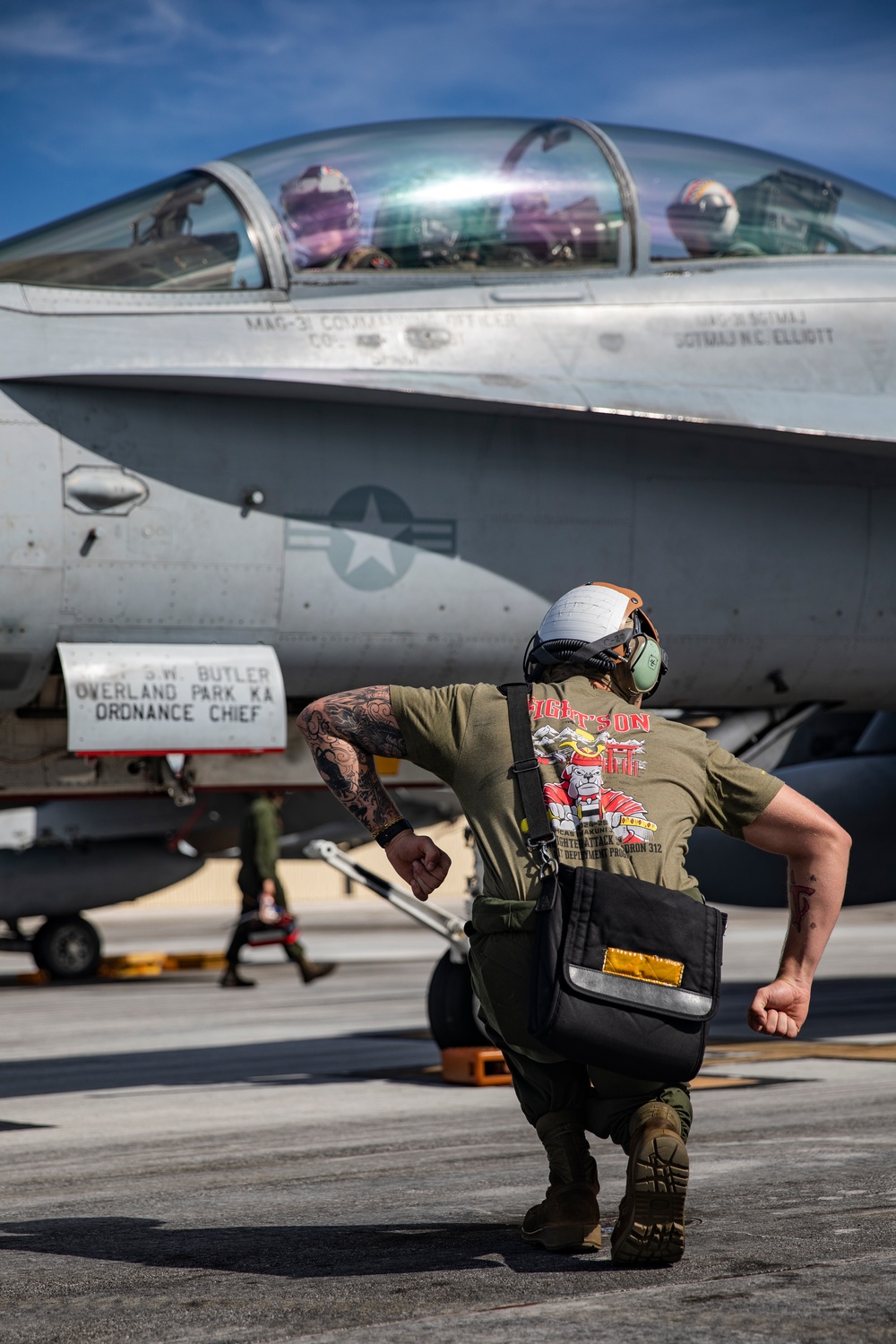 U.S. Marine Corps F/A-18s take off for Cope North 25