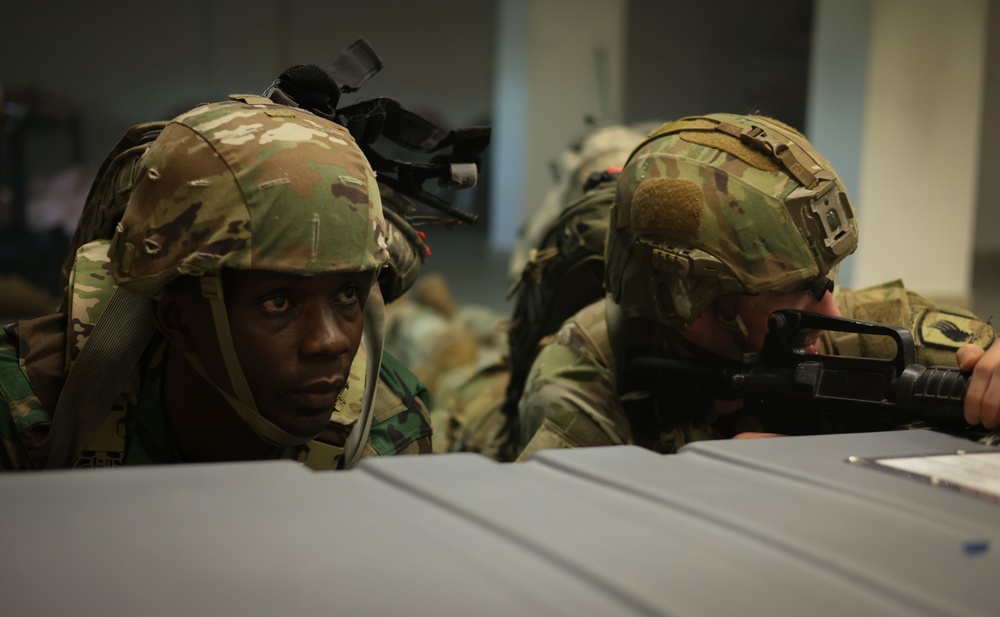 U.S. Army and Ghana Armed Forces medics conduct K9 Tactical Casualty Combat Care Lane