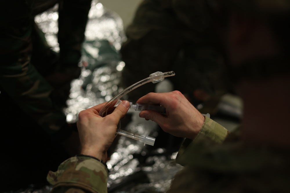 U.S. Army and Ghana Armed Forces medics conduct K9 Tactical Casualty Combat Care Lane