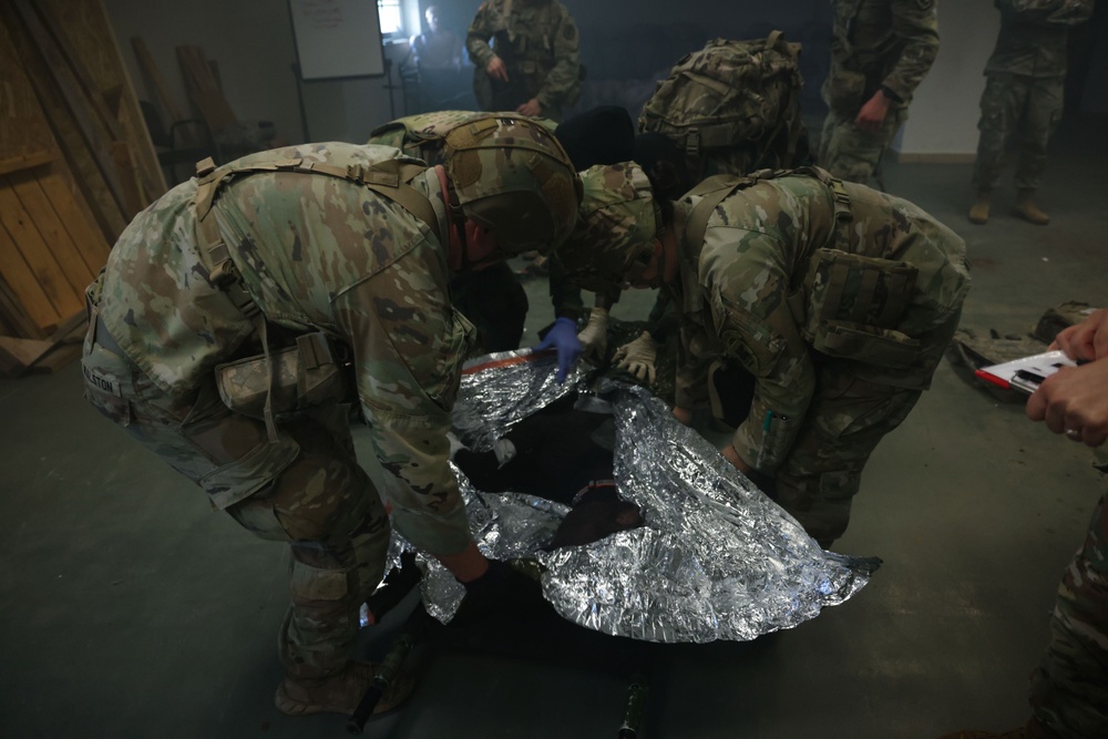 U.S. Army and Ghana Armed Forces medics conduct K9 Tactical Casualty Combat Care Lane