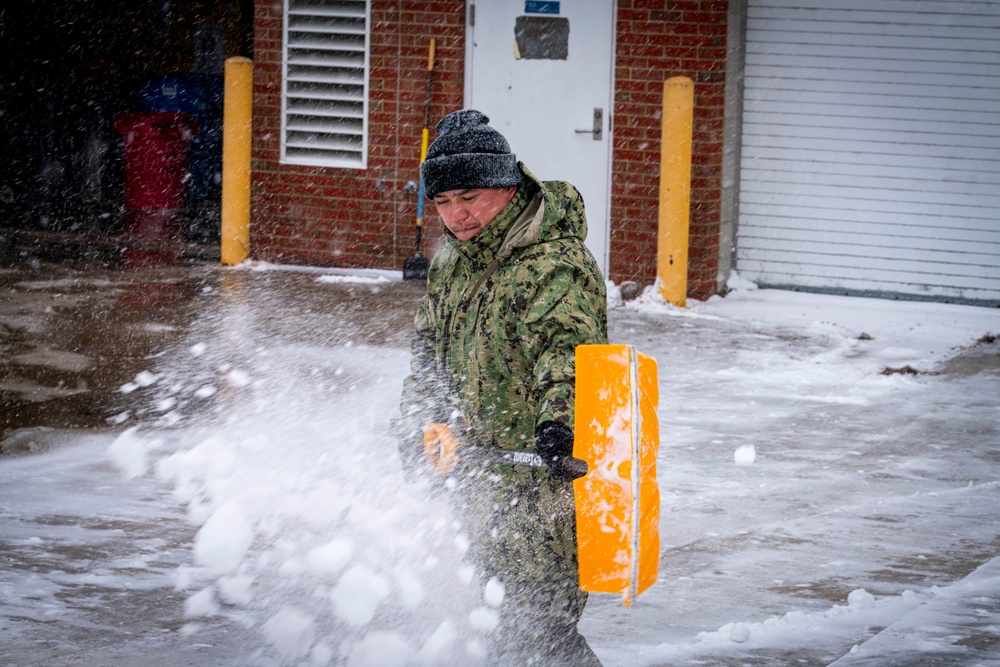 Sailors Clear Snow