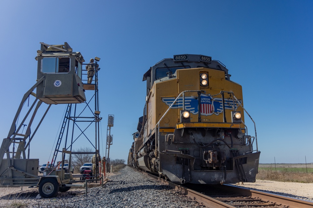 U.S. Soldiers assist CBP with train inspections