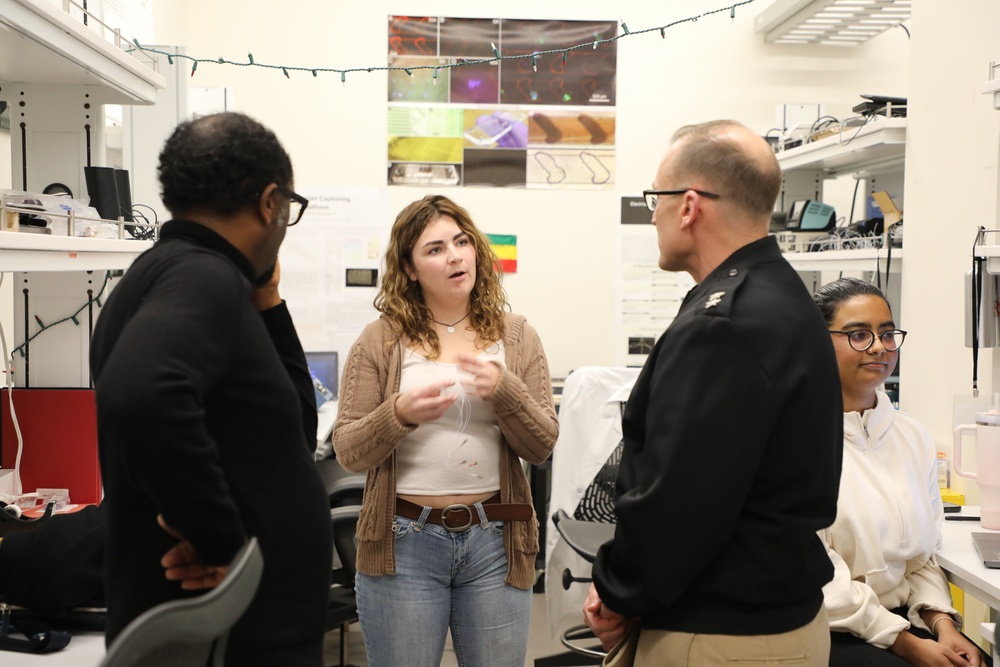 Rear Adm. Jeffrey Kilian speaks to SDSU students