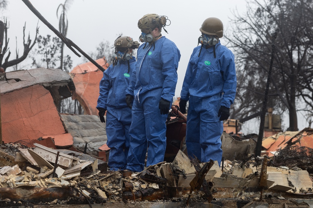 U.S. Marines arrive at Los Angeles wildfires for recovery efforts