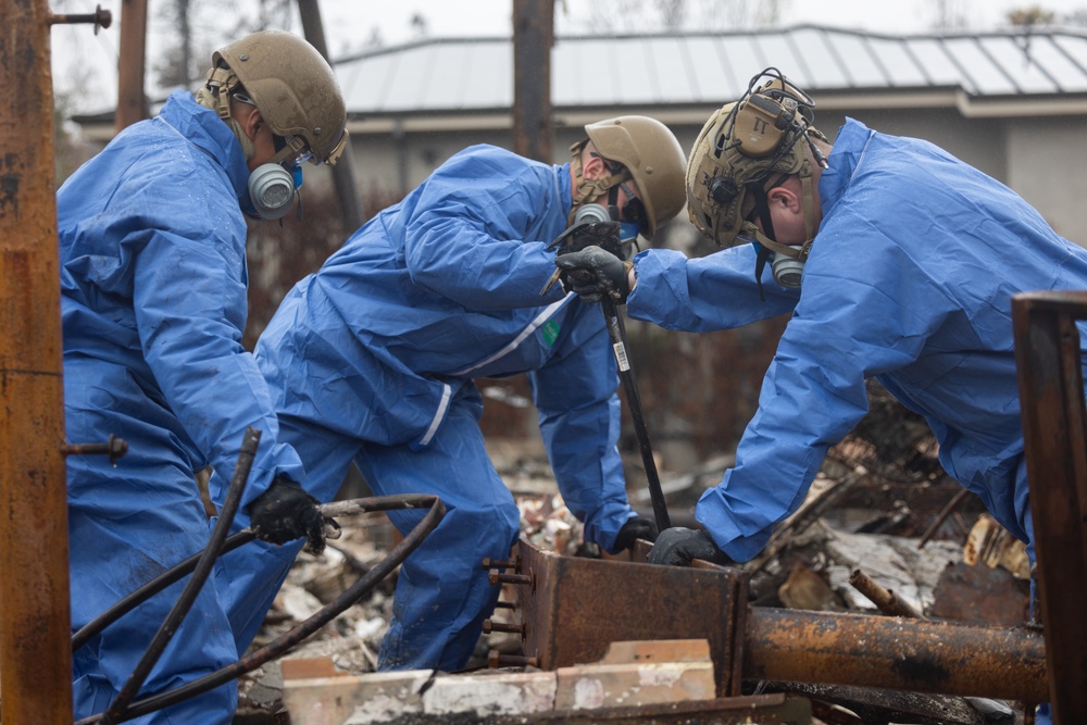 U.S. Marines arrive at Los Angeles wildfires for recovery efforts