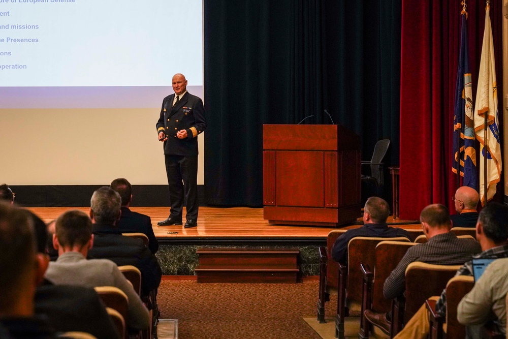 E.U. Defense Attaché Rear Adm. Henning Faltin visits U.S. Naval War College