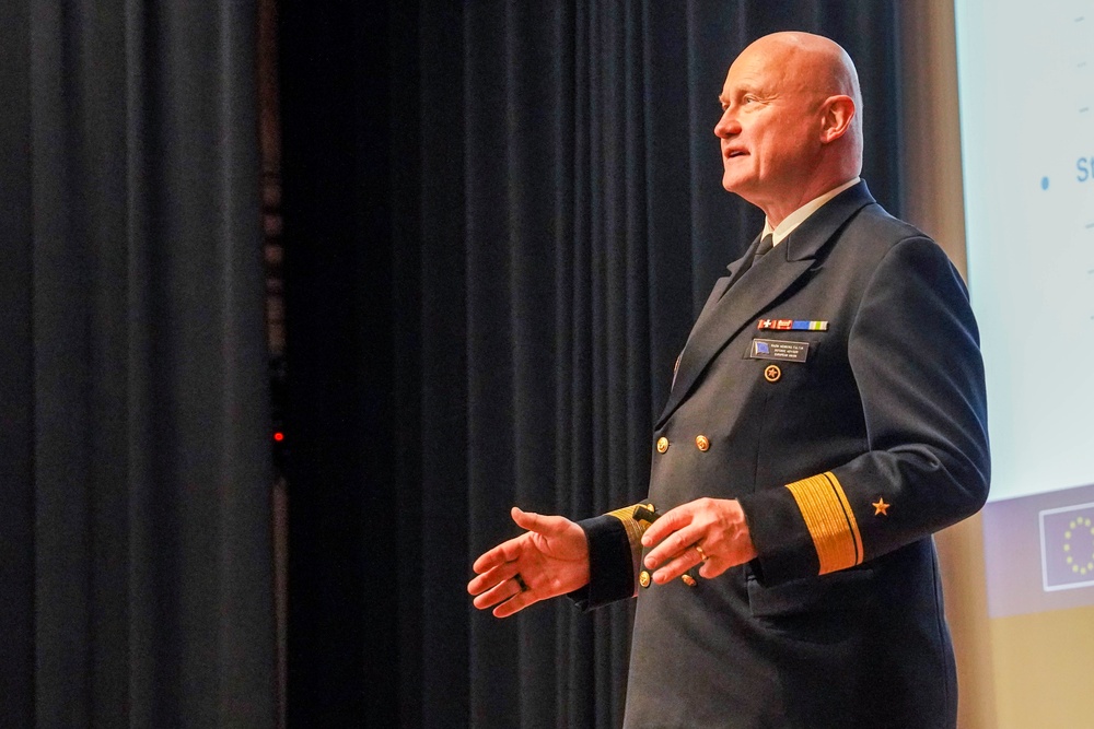 E.U. Defense Attaché Rear Adm. Henning Faltin visits U.S. Naval War College