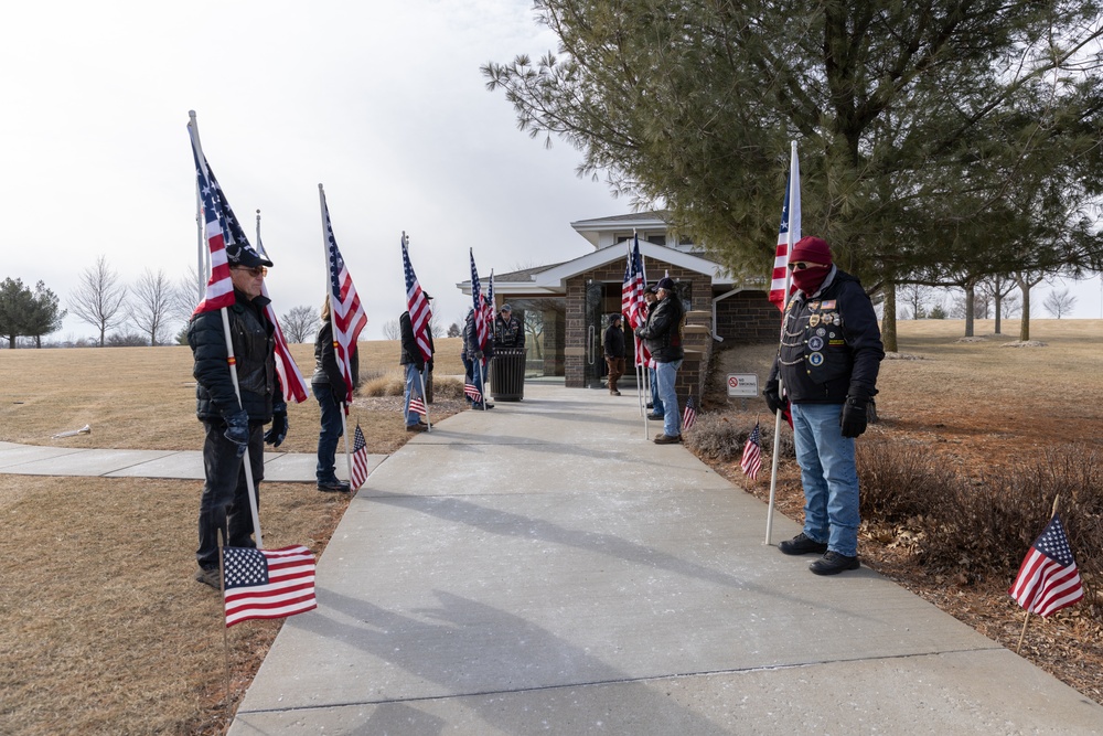 Patriot Guard Riders present funeral color guard