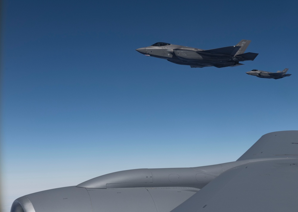 50th Air Refueling Squadron supports F-35 Lightning II Fighters with 84,000 pounds of fuel during Bamboo Eagle 25-1