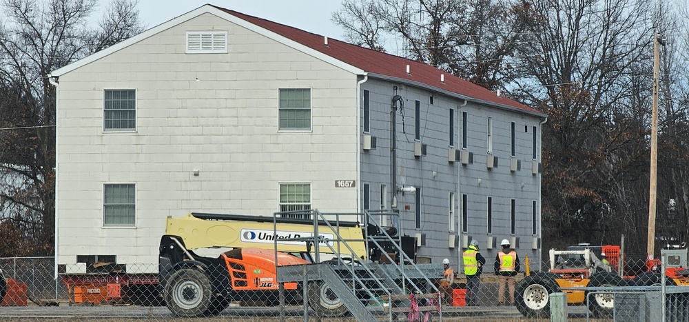 Contractors prepare second World War II-era barracks to be moved at Fort McCoy