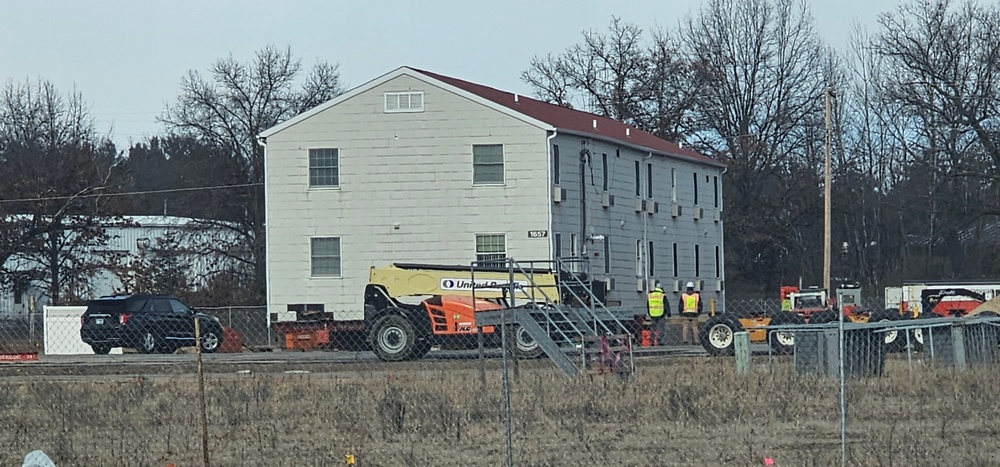 Contractors prepare second World War II-era barracks to be moved at Fort McCoy