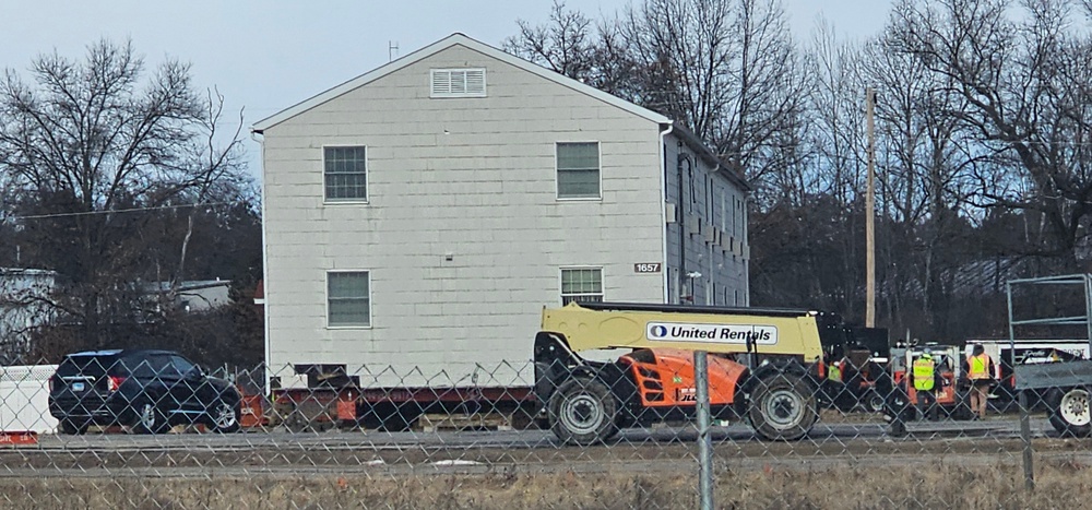 Contractors prepare second World War II-era barracks to be moved at Fort McCoy