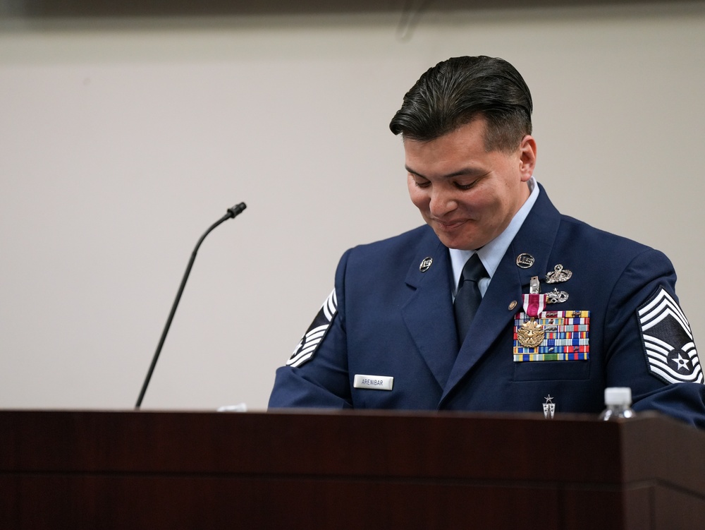 Chief Master Sgt. Arenibar Retires from Active Duty Service