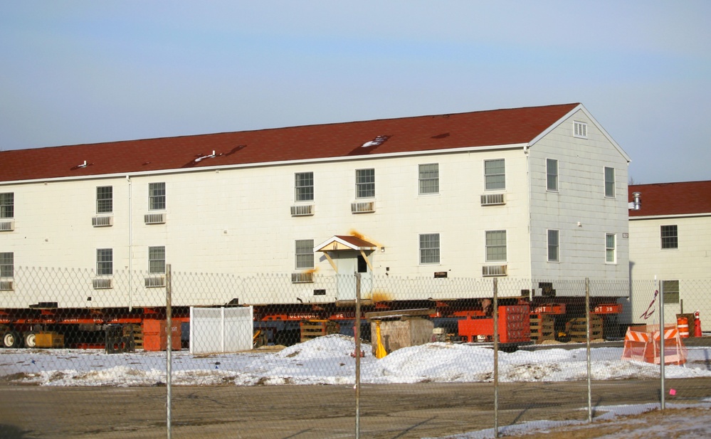 Contractors prepare second World War II-era barracks to be moved at Fort McCoy