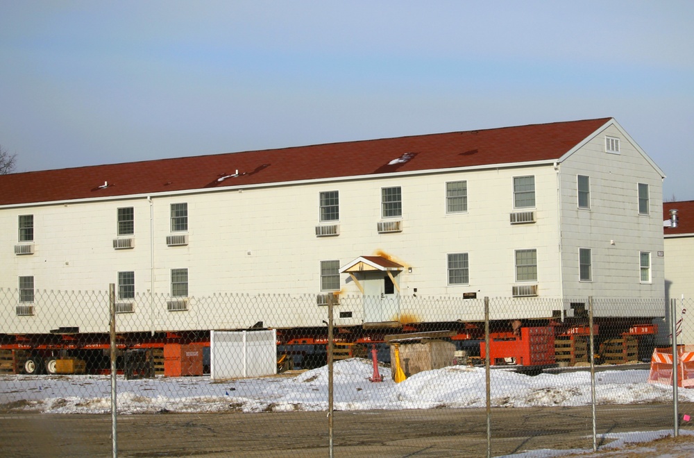 Contractors prepare second World War II-era barracks to be moved at Fort McCoy