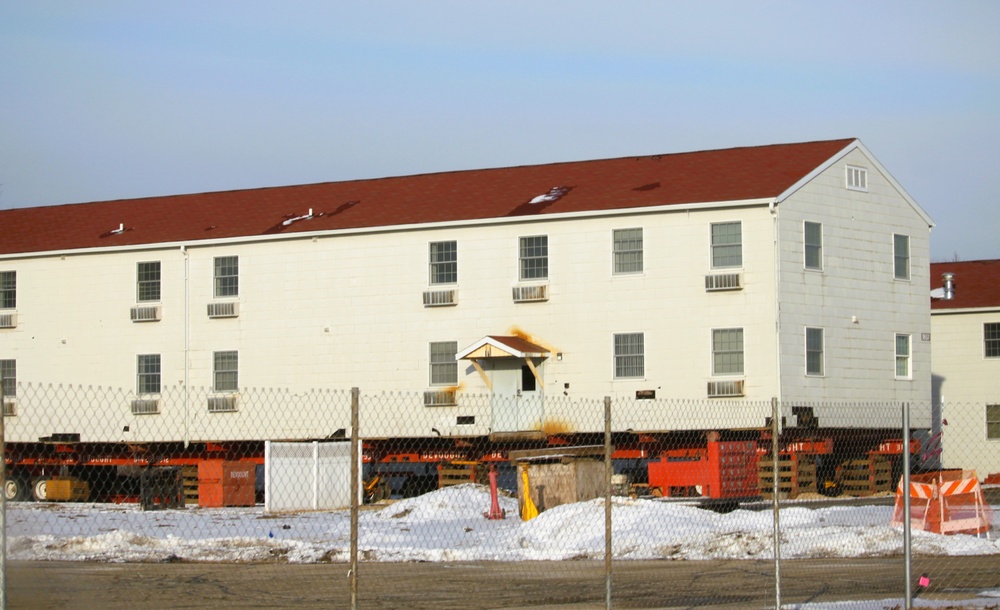 Contractors prepare second World War II-era barracks to be moved at Fort McCoy