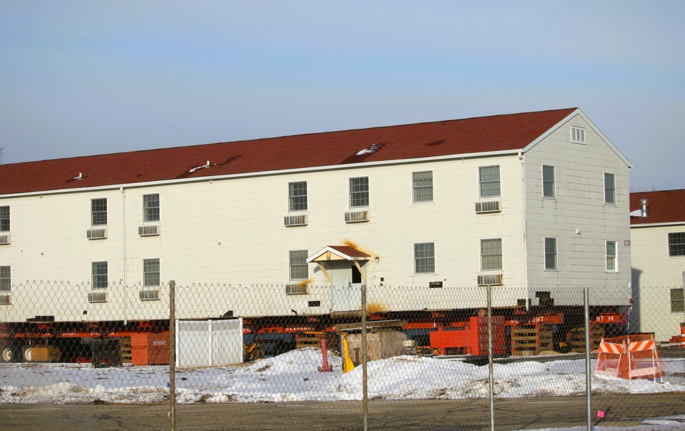 Contractors prepare second World War II-era barracks to be moved at Fort McCoy