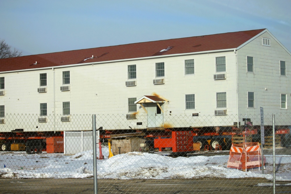 Contractors prepare second World War II-era barracks to be moved at Fort McCoy