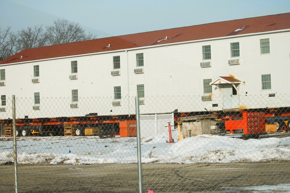 Contractors prepare second World War II-era barracks to be moved at Fort McCoy