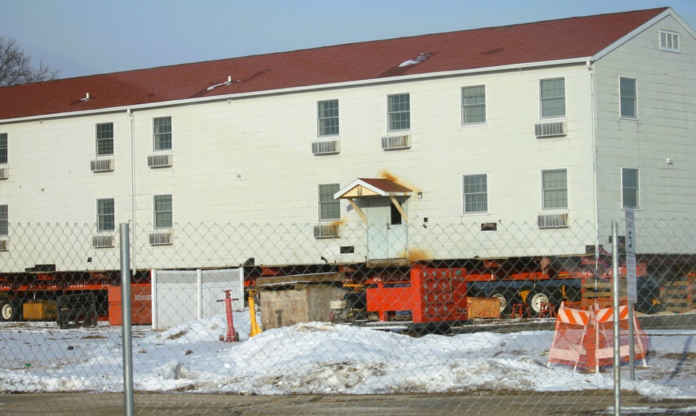 Contractors prepare second World War II-era barracks to be moved at Fort McCoy