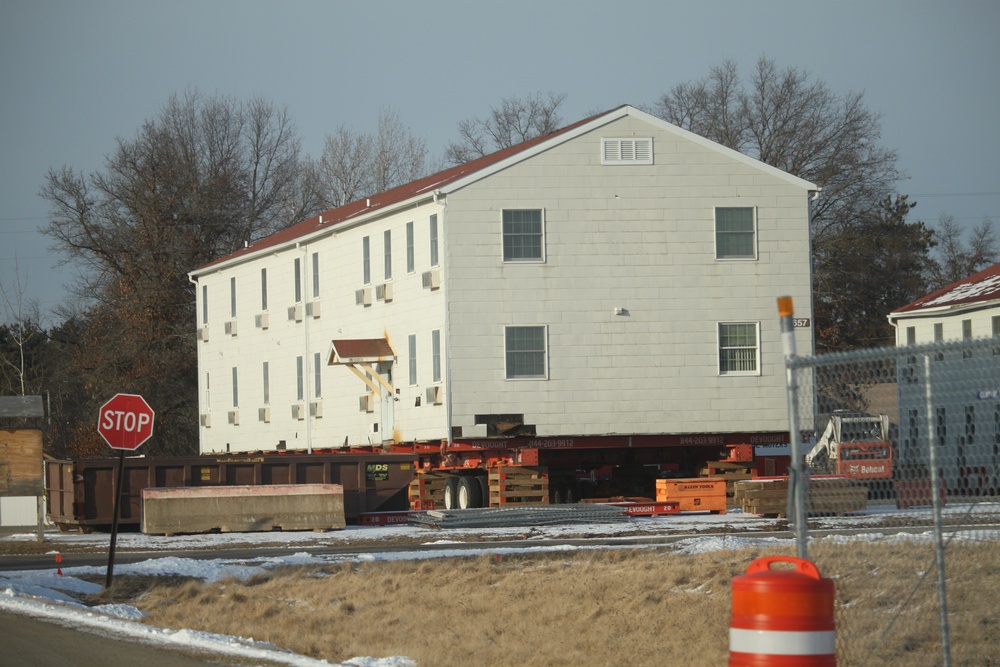 Contractors prepare second World War II-era barracks to be moved at Fort McCoy