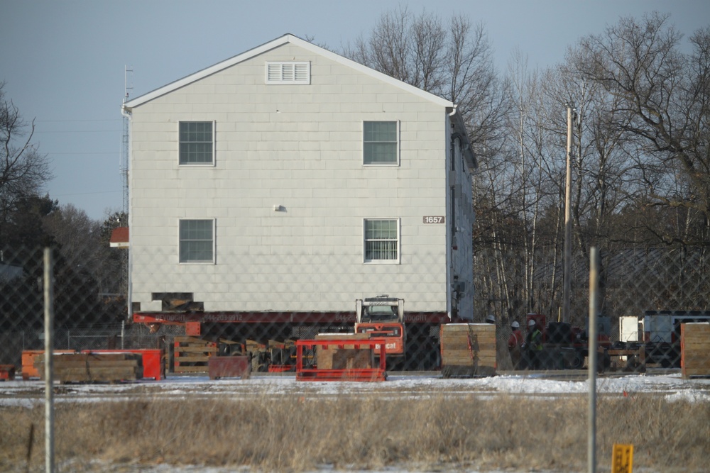 Contractors prepare second World War II-era barracks to be moved at Fort McCoy