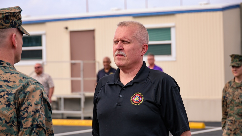 Marine Corps Facility Commends Jacksonville Firefighter