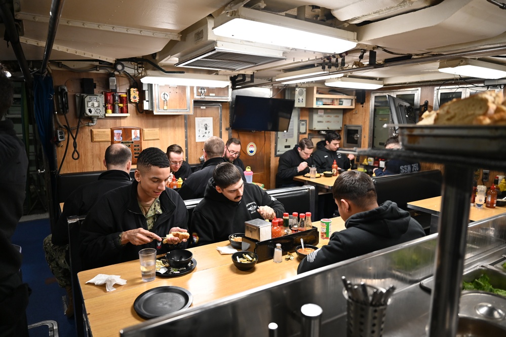 Lunch aboard the USS Newport News (SSN-750)