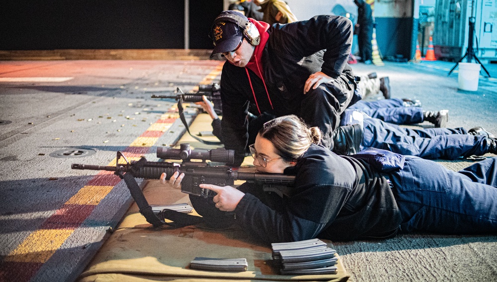 USS America (LHA 6) Conducts Small Arms Gun Shoot