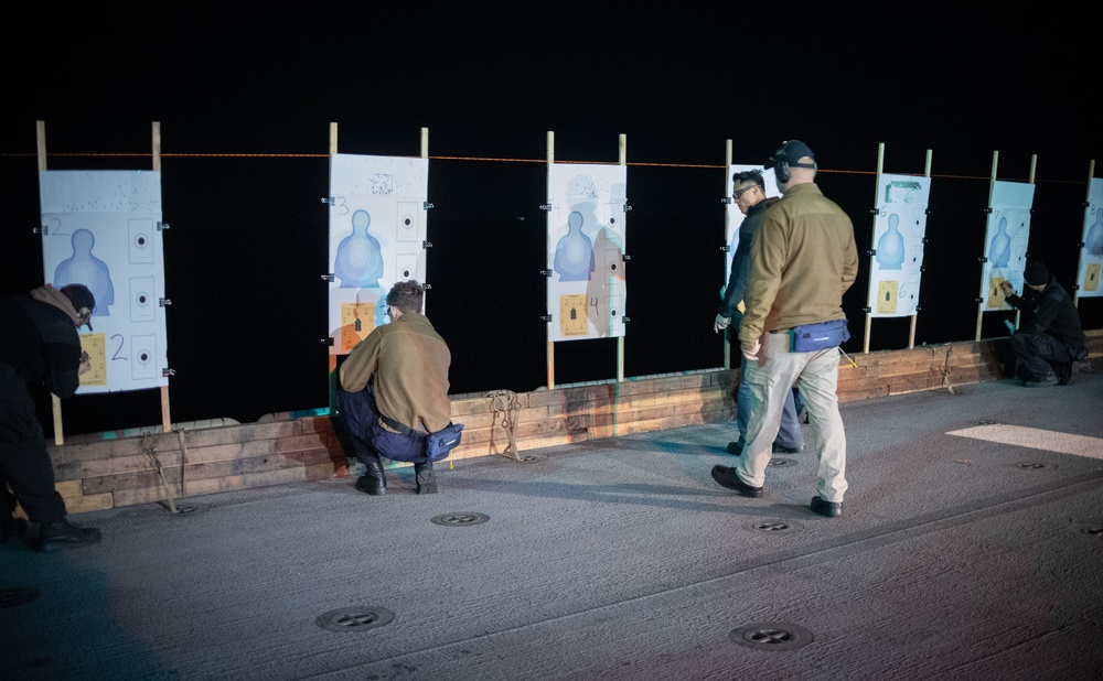 USS America (LHA 6) Conducts Small Arms Gun Shoot