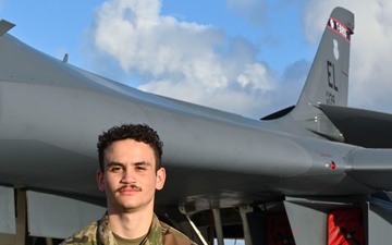 Airman 1st Class Nicolas Jackson recognized for hard work and excellence while on Bomber Task Force 25-1 deployment