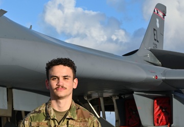 Airman 1st Class Nicolas Jackson recognized for hard work and excellence while on Bomber Task Force 25-1 deployment