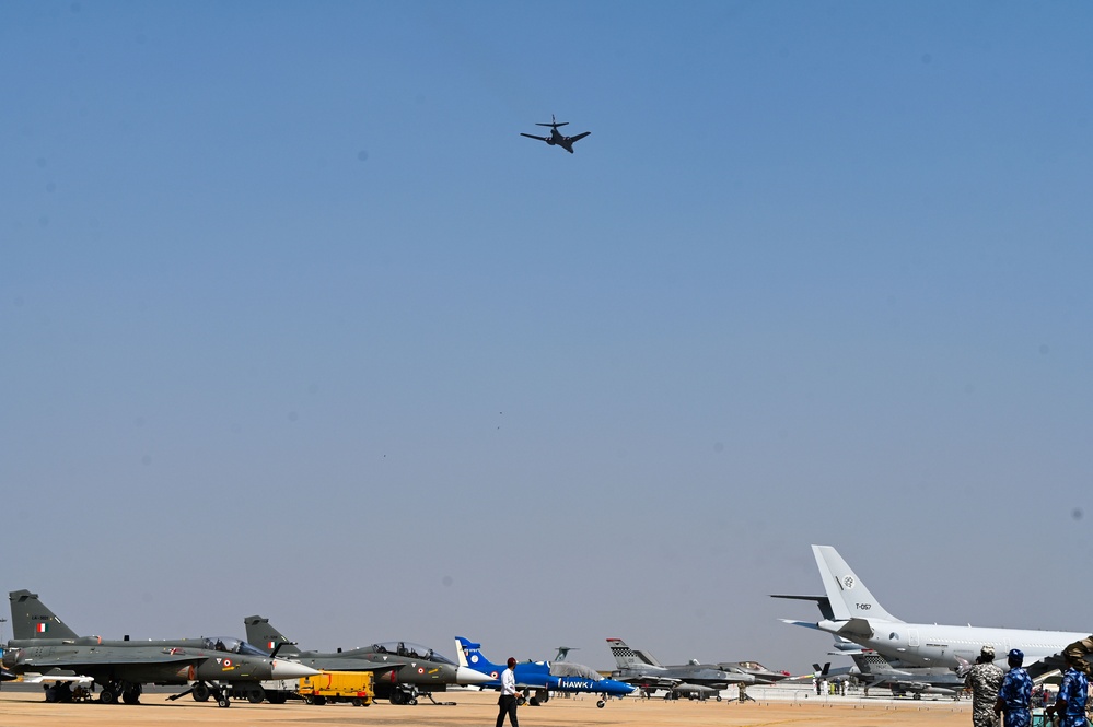 Ellsworth B-1B Lancer conducts two Aero India 2025 flyovers while leading Bomber Task Force 25-1