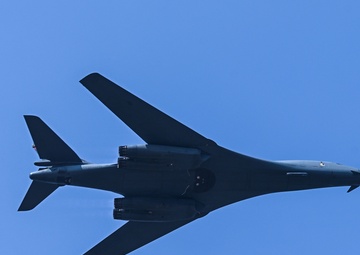 Ellsworth B-1B Lancer conducts two Aero India 2025 flyovers while leading Bomber Task Force 25-1