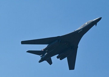 Ellsworth B-1B Lancer conducts two Aero India 2025 flyovers while leading Bomber Task Force 25-1